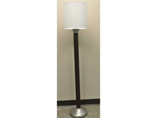 Satin Nickel-Wood Floor Lamp